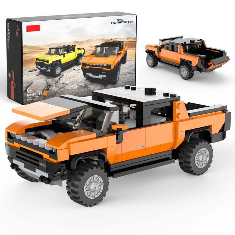 Artboard1_40e60856-9e86-4bc8-a61e-2bd0bbc840cc.jpg GMC Hummer EV 1/30 Scale Model Building Bricks Kit, 431pcs