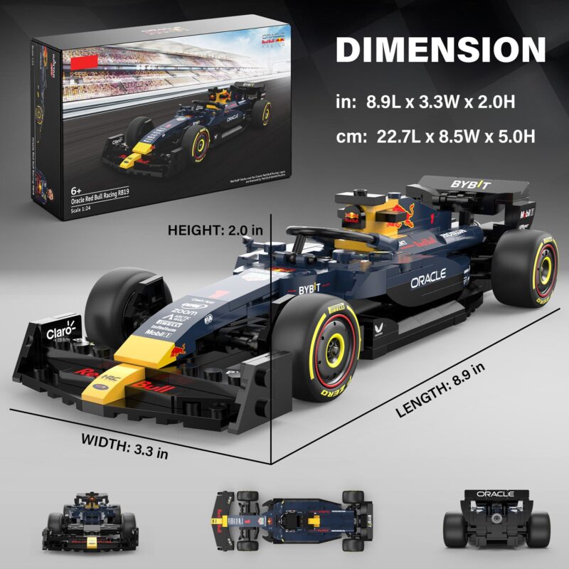 Oracle Red Bull Racing RB19 F1 1/24 Race Car Model Building Bricks Kit, 333pcs