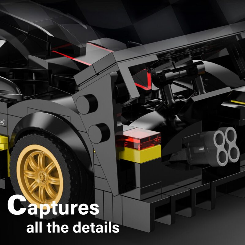 Pagani Zonda R 1/28 Scale Model Building Bricks Kit, 387pcs