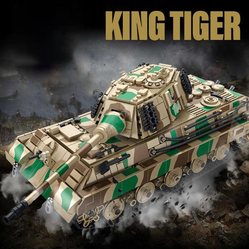 King-Tiger-Heavy-Tank-With-Motor-4.jpg Panlos 632016 WWII King Tiger German Heavy Tank Brick